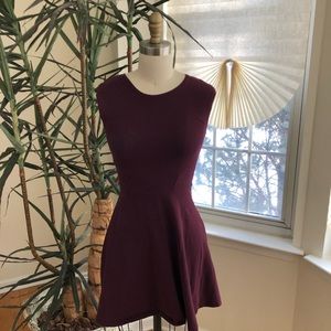 Topshop maroon cap sleeve skater dress